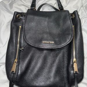 Michael Kors Pebbled Black Leather Backpack